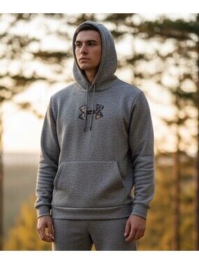 Under Armour Men’s XL Armour Fleece Hoodie – Grey/Camo